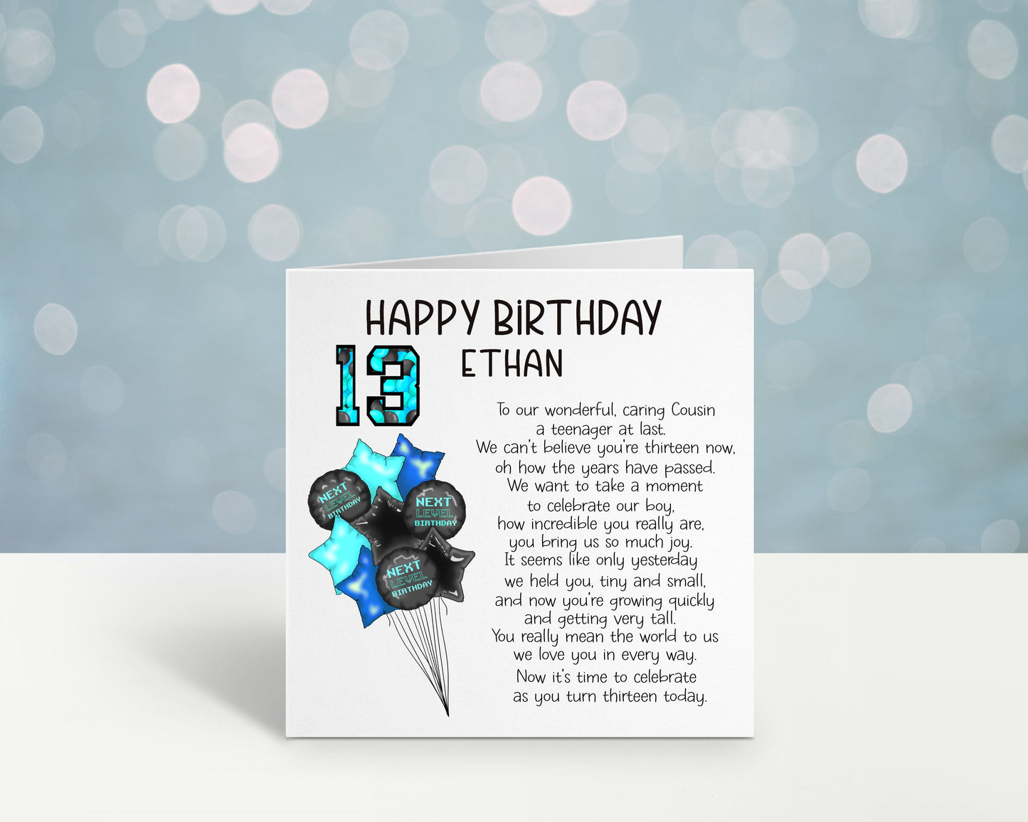 13th Birthday Card, 13th Birthday Card For Son, Gamer Card For Grandson, Teenager Card, Great Nephew 13th Birthday Card, Cousin Birthday