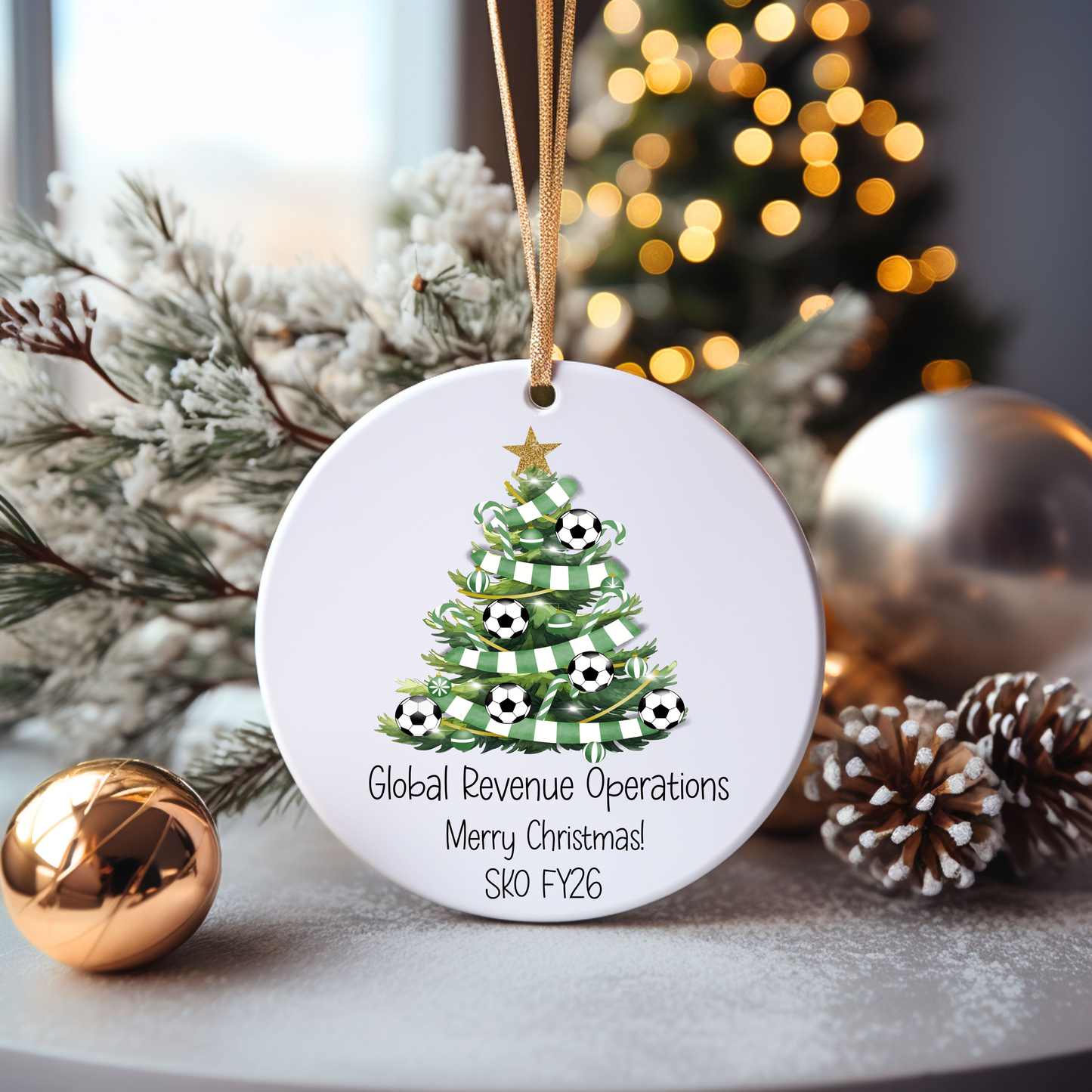 Personalised Football Bauble, Football Christmas Bauble, Christmas Tree Decoration For Grandchild, Christmas Decorations, Christmas Gift