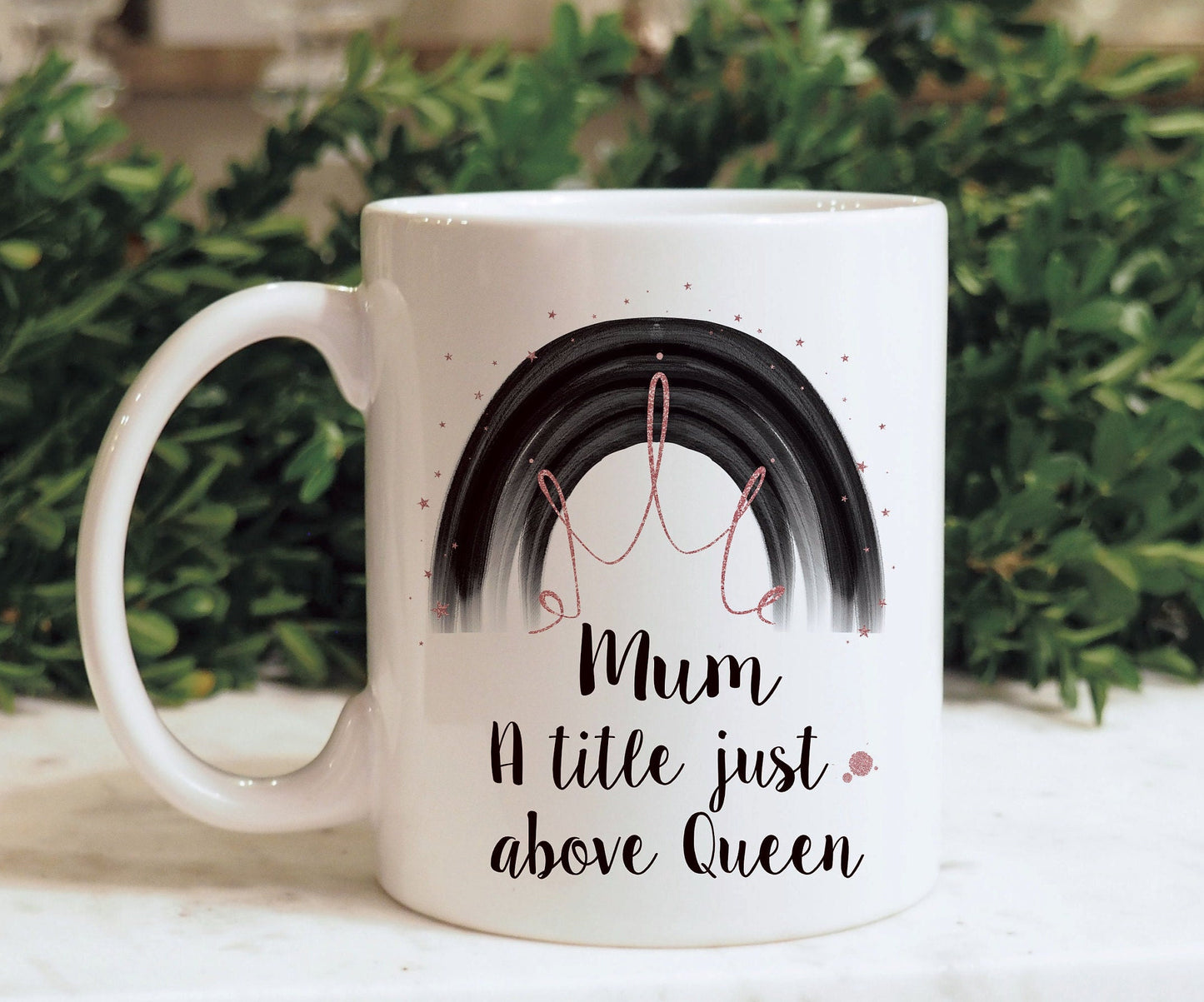 Mum A Title Just Above Queen Mug, Personalised Mum Mug Gift Set, Mothers Day Gift