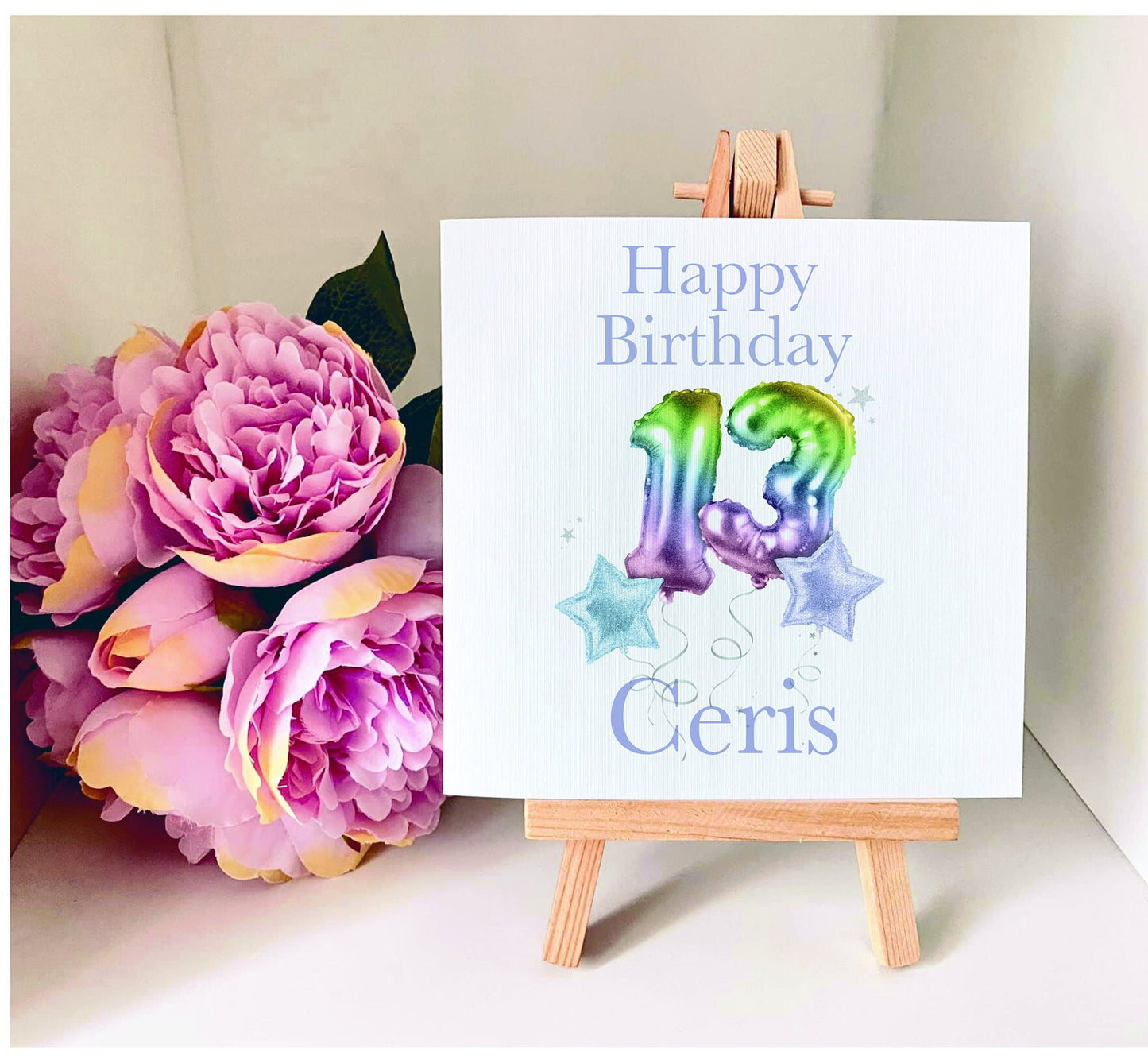 Balloon Personalised Birthday Card, 1,2,3,13,18,21, 60 Birthday Card, Special Birthday Card, Any Age