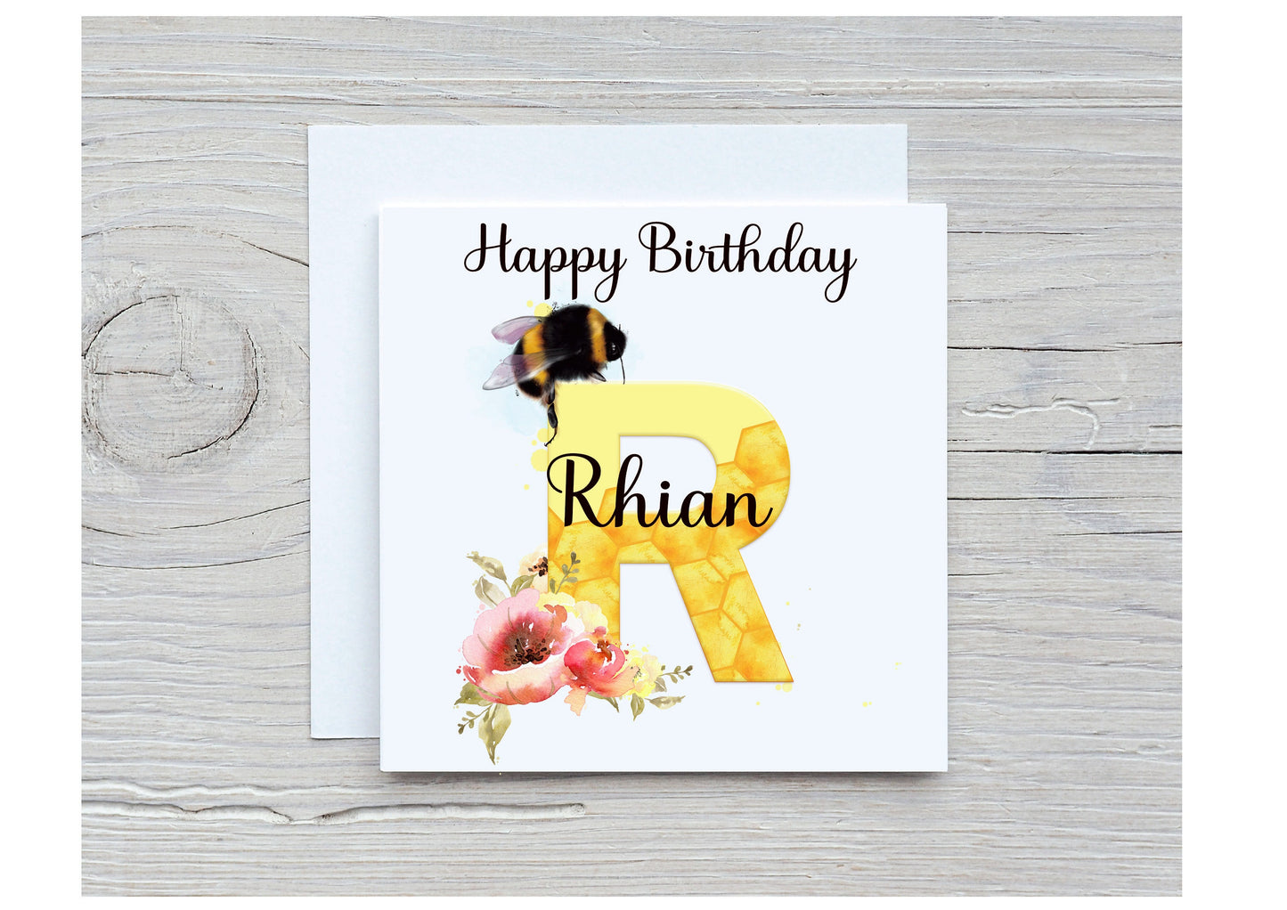 Bee Birthday Card, Personalised Bee Design Birthday Card, Personalised Greeting Card