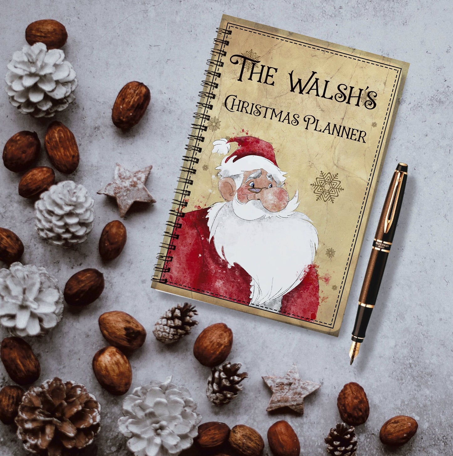 Christmas Planner Notebook, Family Christmas Planner Notebook, Personalised Christmas Planner Notebook, Christmas In July