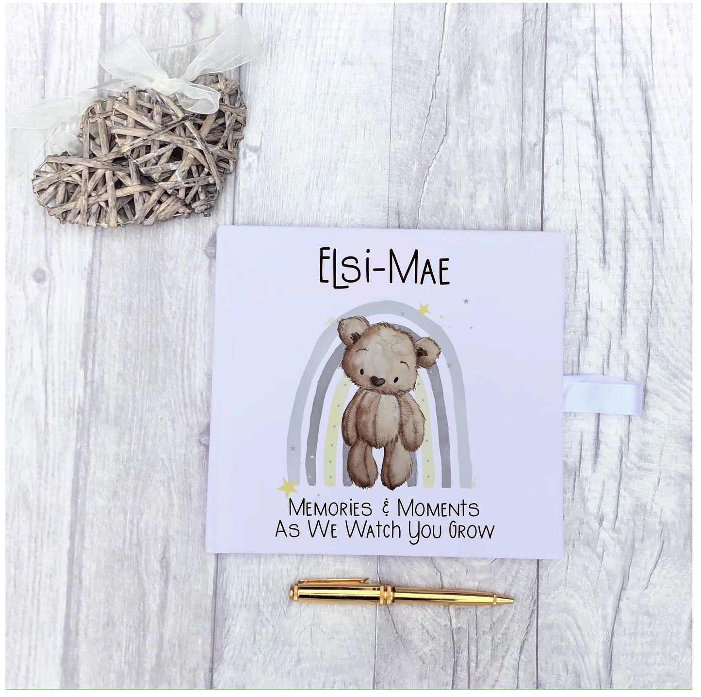 Baby Memory Book, Personalised Memory Scrapbook, Memories & Moments As We Watch You Grow Velvet Book