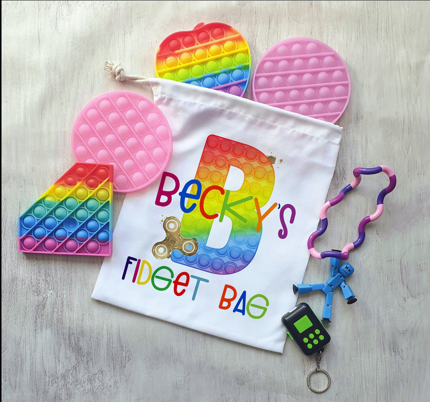 Poppit Bag, Kids Poppit Bag, Fidget Toy Bag, Poppit Storage Bag, Personalised Fidget Poppit Bag, Sensory Toy Storage Bag