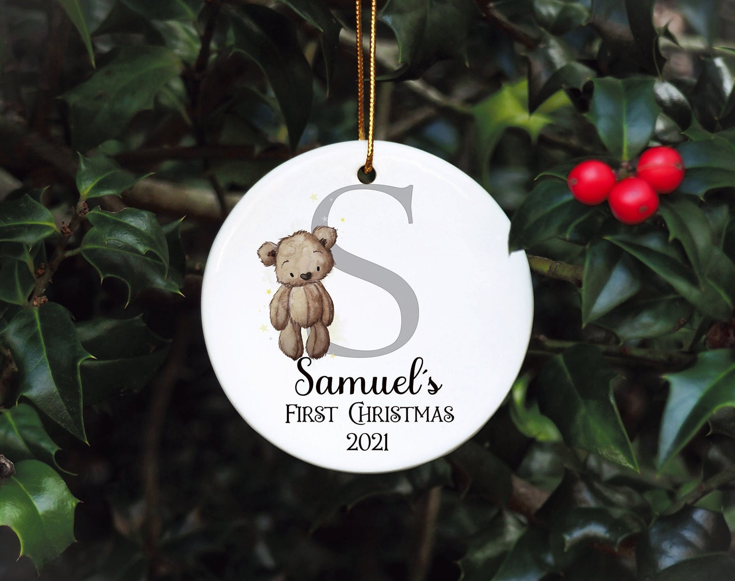 Baby's First Christmas Bauble, Personalised First Christmas Tree Bauble, Personalised Baby First Christmas Bauble, Babys first xmas ornament