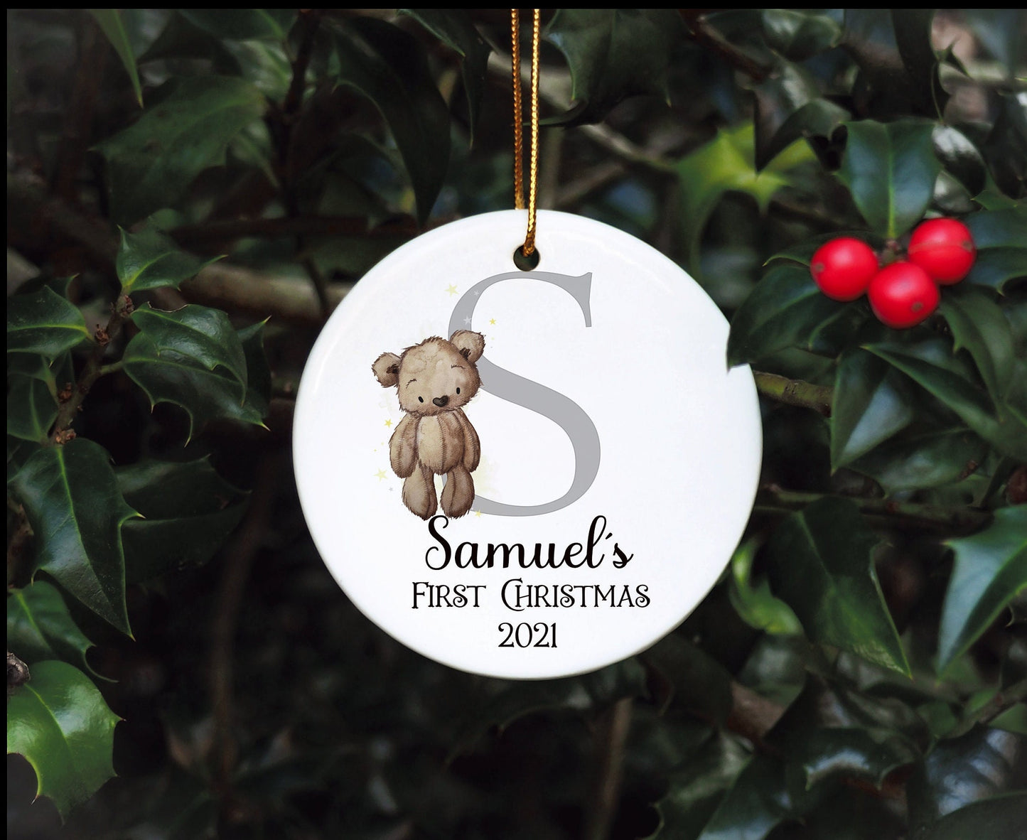 Baby's First Christmas Bauble, Personalised First Christmas Tree Bauble, Personalised Baby First Christmas Bauble, Babys first xmas ornament