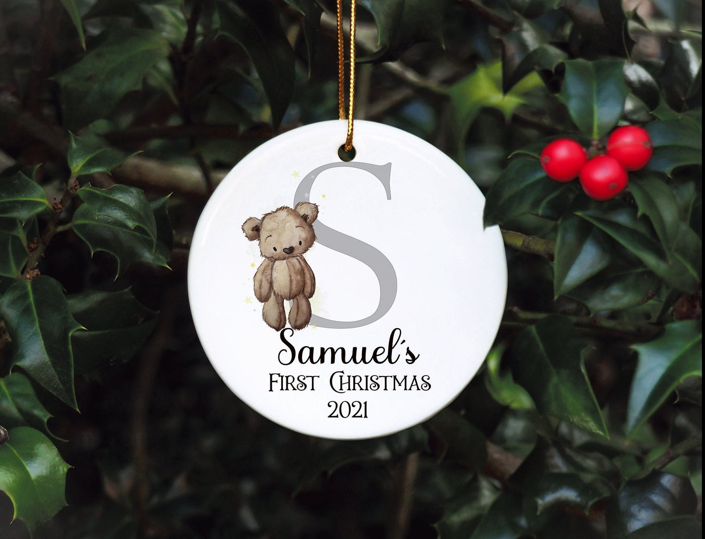 Baby's First Christmas Bauble, Personalised First Christmas Tree Bauble, Personalised Baby First Christmas Bauble, Babys first xmas ornament
