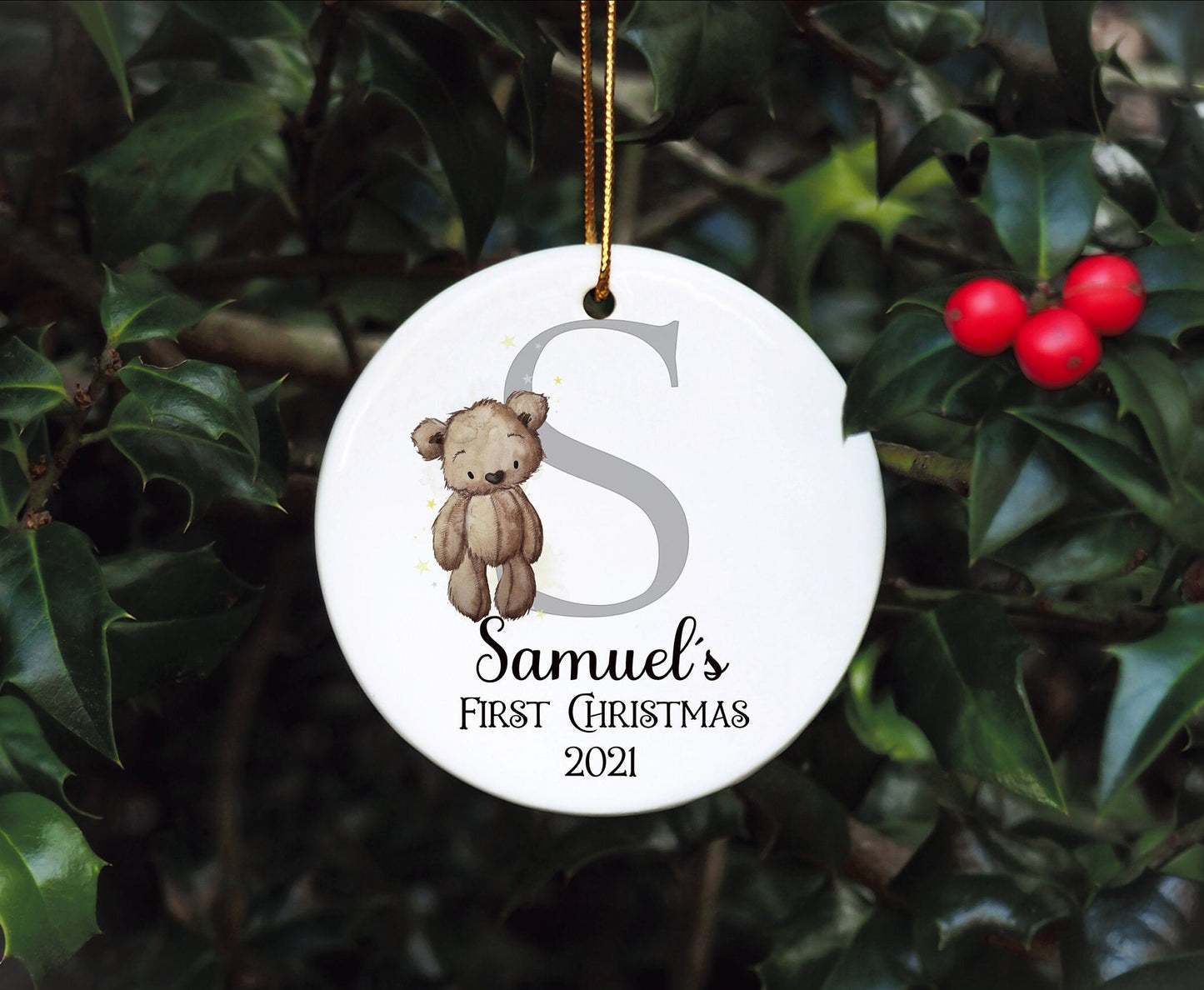 Baby's First Christmas Bauble, Personalised First Christmas Tree Bauble, Personalised Baby First Christmas Bauble, Babys first xmas ornament