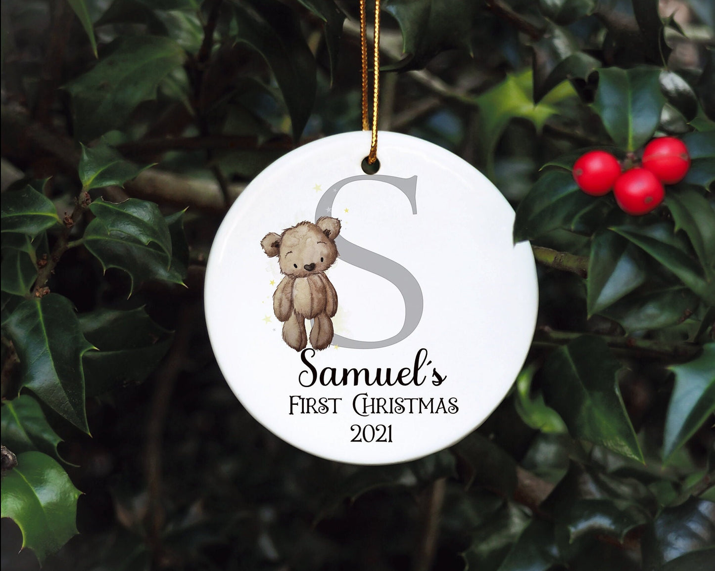 Baby's First Christmas Bauble, Personalised First Christmas Tree Bauble, Personalised Baby First Christmas Bauble, Babys first xmas ornament