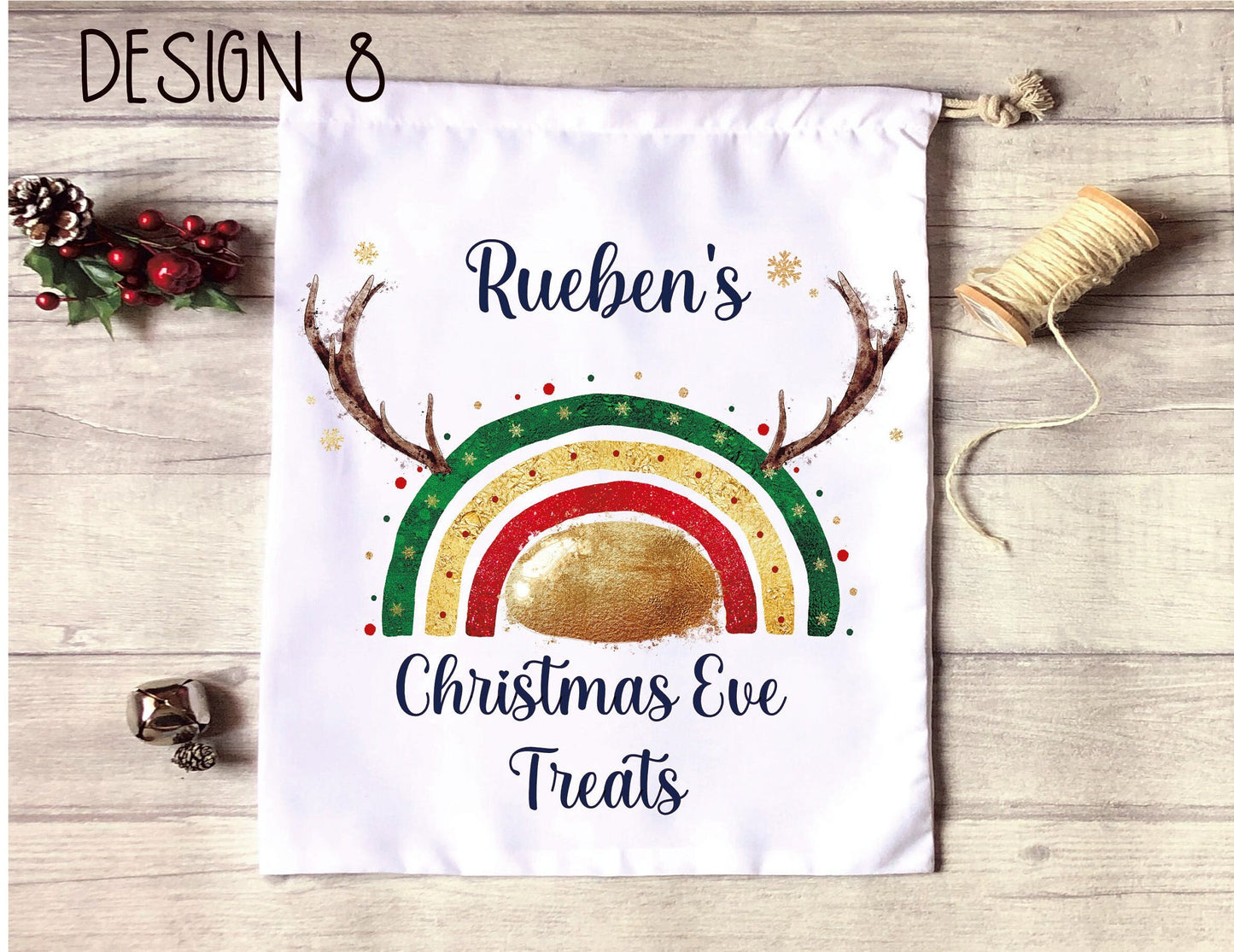 Christmas Eve Treat Bag, Personalised Xmas Eve Goodies Bag, Twas The Night Before Christmas Family Treat Bag