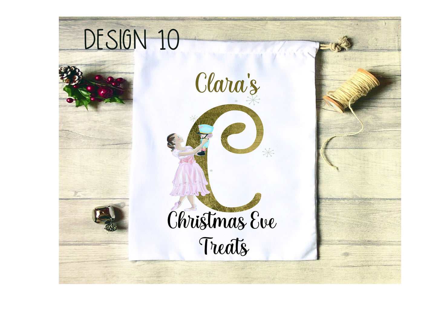 Christmas Eve Treat Bag, Personalised Xmas Eve Goodies Bag, Twas The Night Before Christmas Family Treat Bag, Reindeer Red Nose Xmas Eve Bag