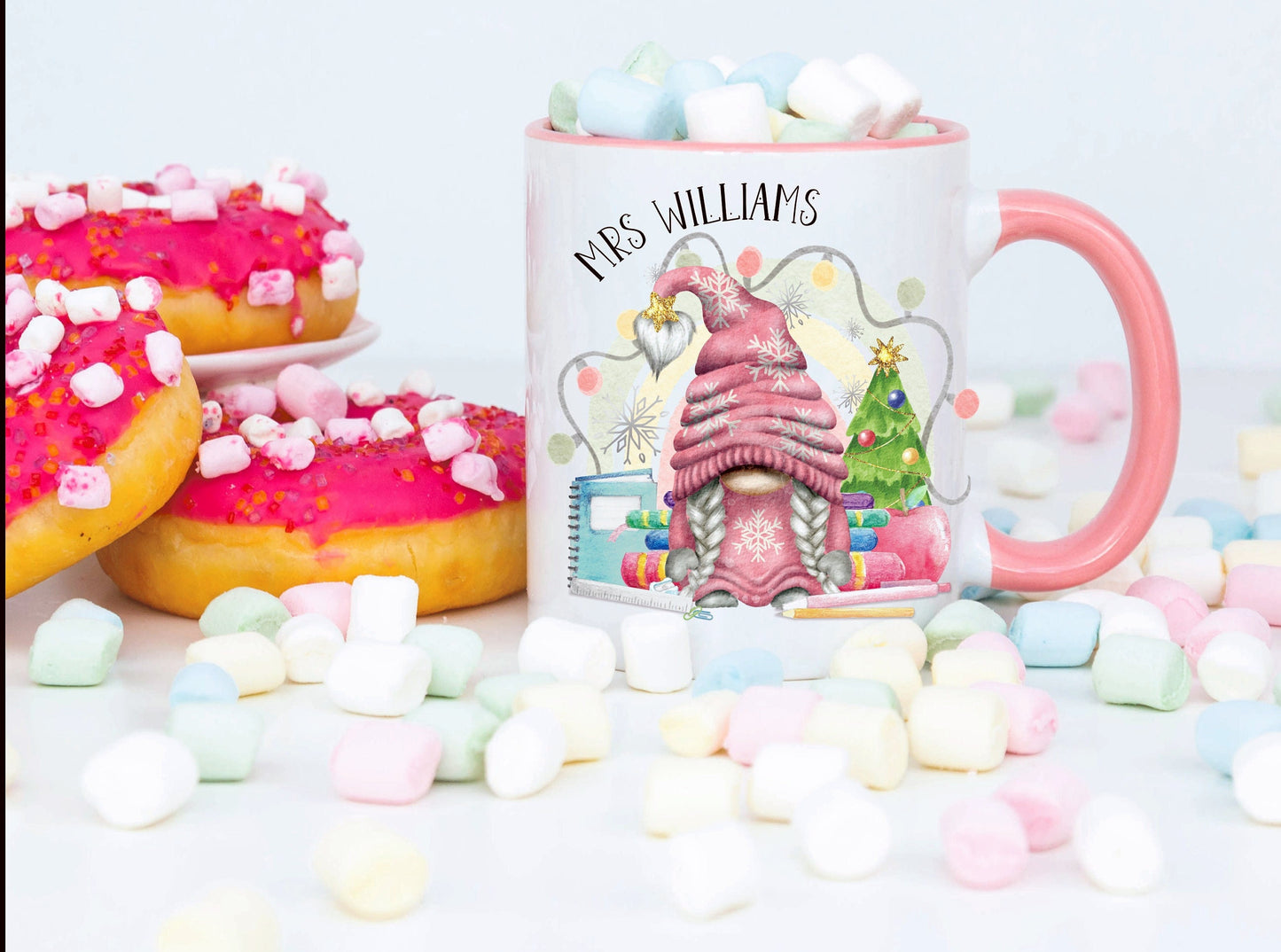 Teacher Gift, Personalised Teacher Gonk Mug, Teaching Assistant Gift, Gnome Mug Set Gift For Her, Male Teacher Gift, Secret Santa Teacher