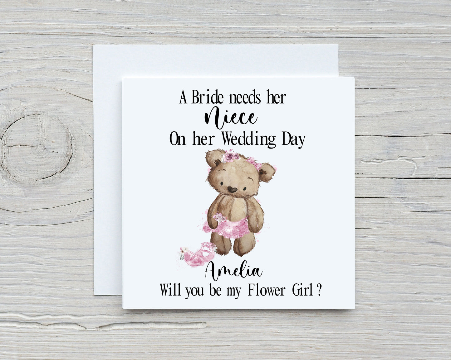 Will You Be My Flower Girl Proposal Card, Will You Be My Flower Girl?, Personalised Niece Flower Girl Proposal.