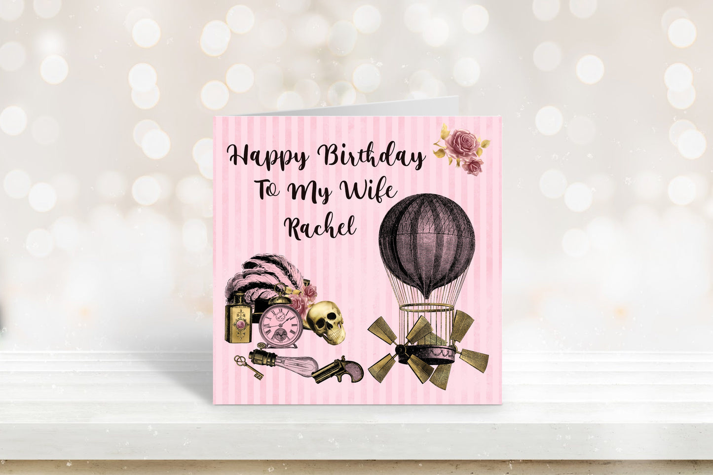 Steam Punk Birthday Card, Wife Birthday Card, Birthday Card For Her, Daughter-In-Law Birthday Card, Fiancé Birthday Card, Girlfriend Card