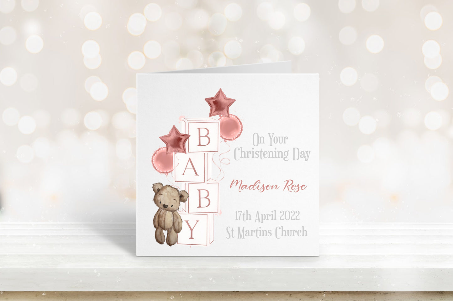 Personalised Christening Card, Baptism Card, Christening Card For Boys, Christening Card For Girls
