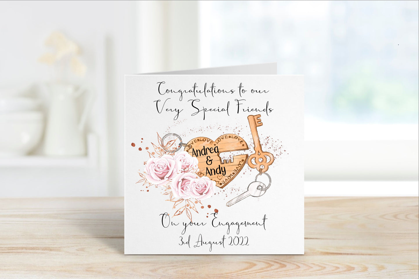 Friends Engagement Card, Personalised Engagement Card For Special Friends, Engagement Card