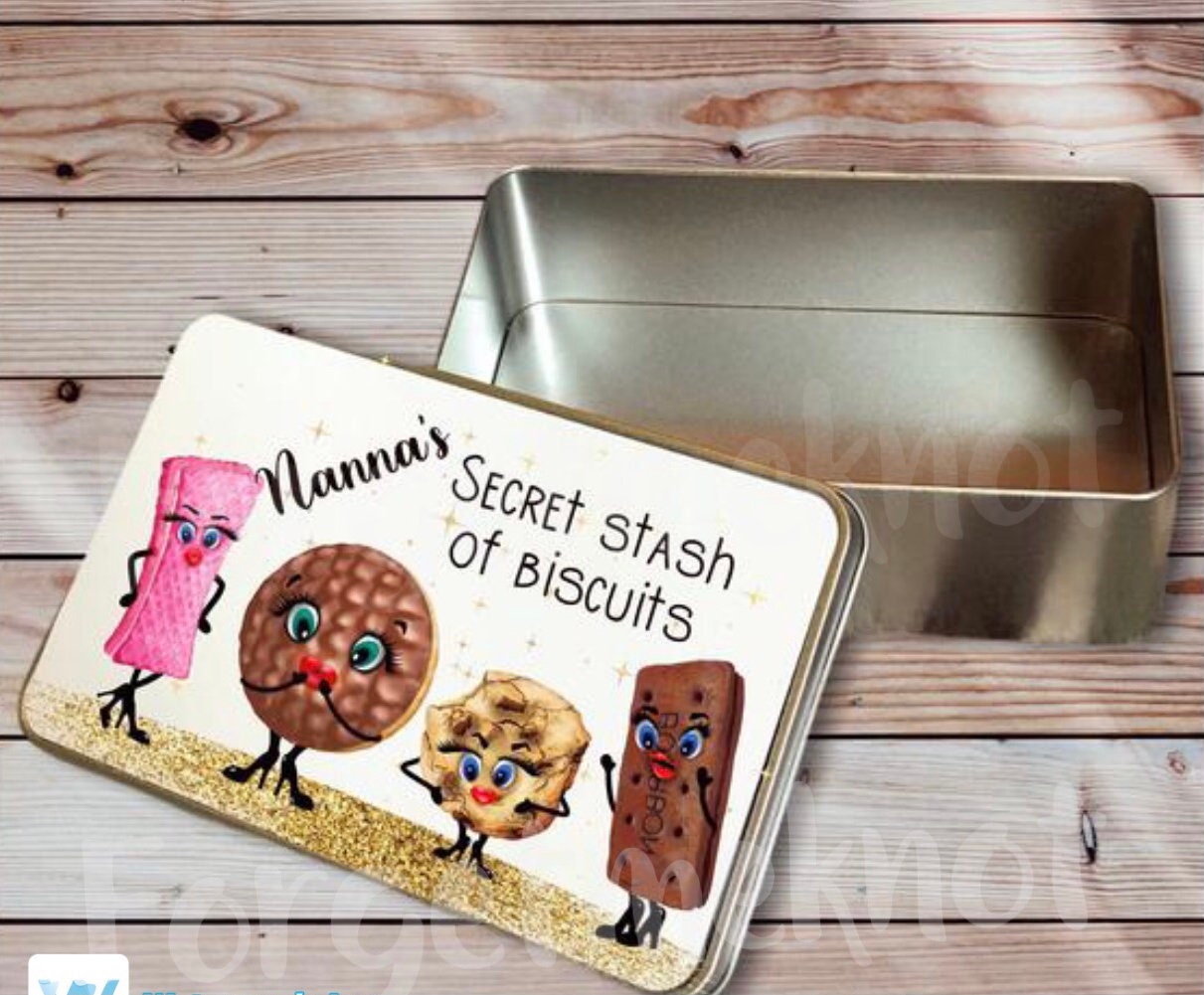 Biscuit Tin, Personalised Biscuit Tin For Grampy, Biscuit Tin For Nana,