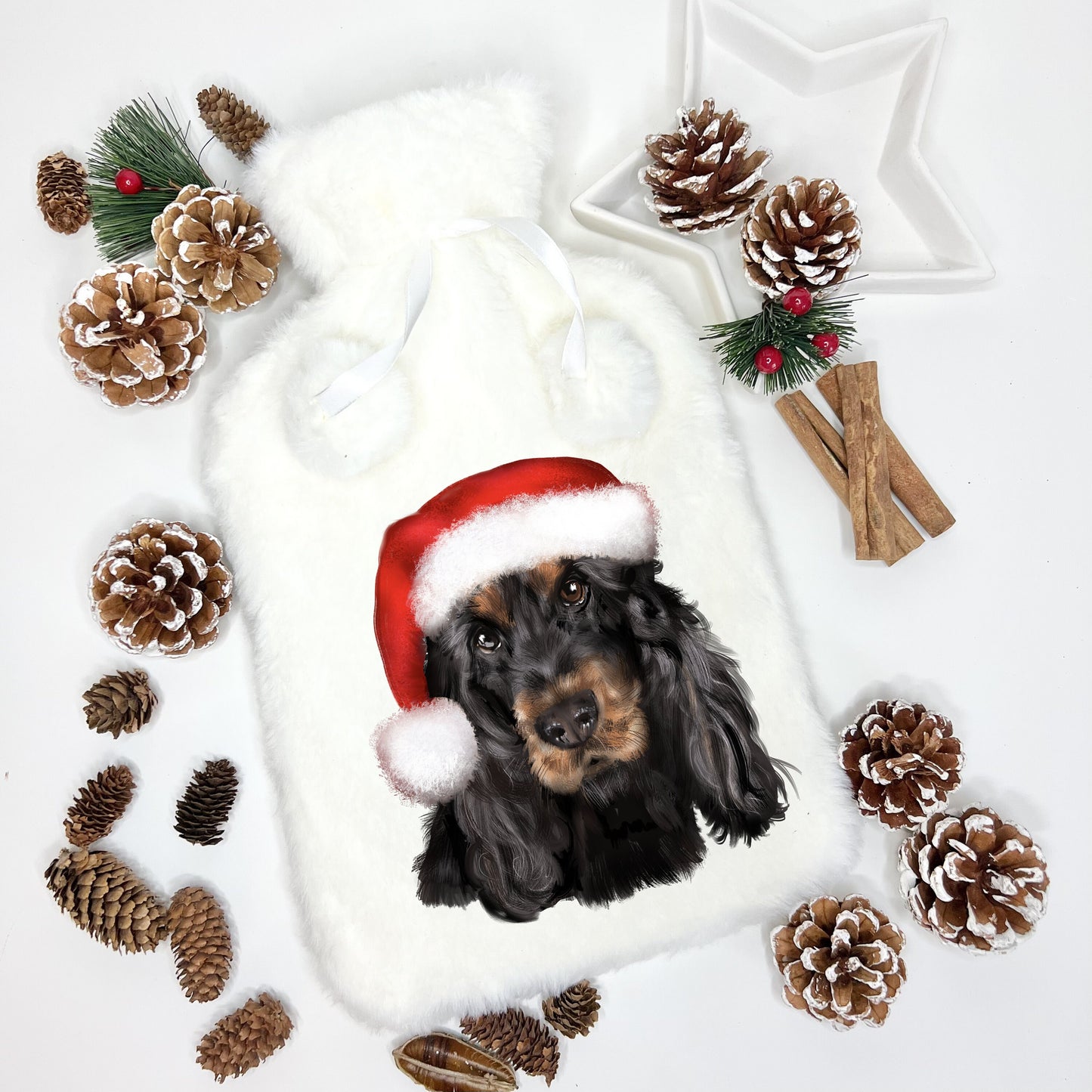 Cavalier King Charles Gift, Fluffy Hot Water Bottle, Personalised Hot Water Bottle, Hot Water Bottle, Christmas Gift, Dog Gifts,