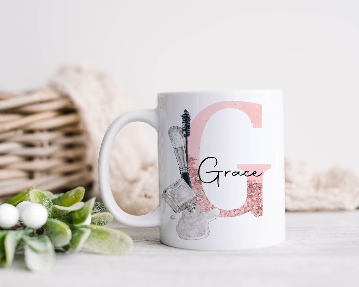 Makeup Artist Gift, Christmas Gifts, PersonalisedMake Up Mug, Make Up Initial Mug, Stocking Filler, Make Up Artist Mug, Makeup Coffee Mug