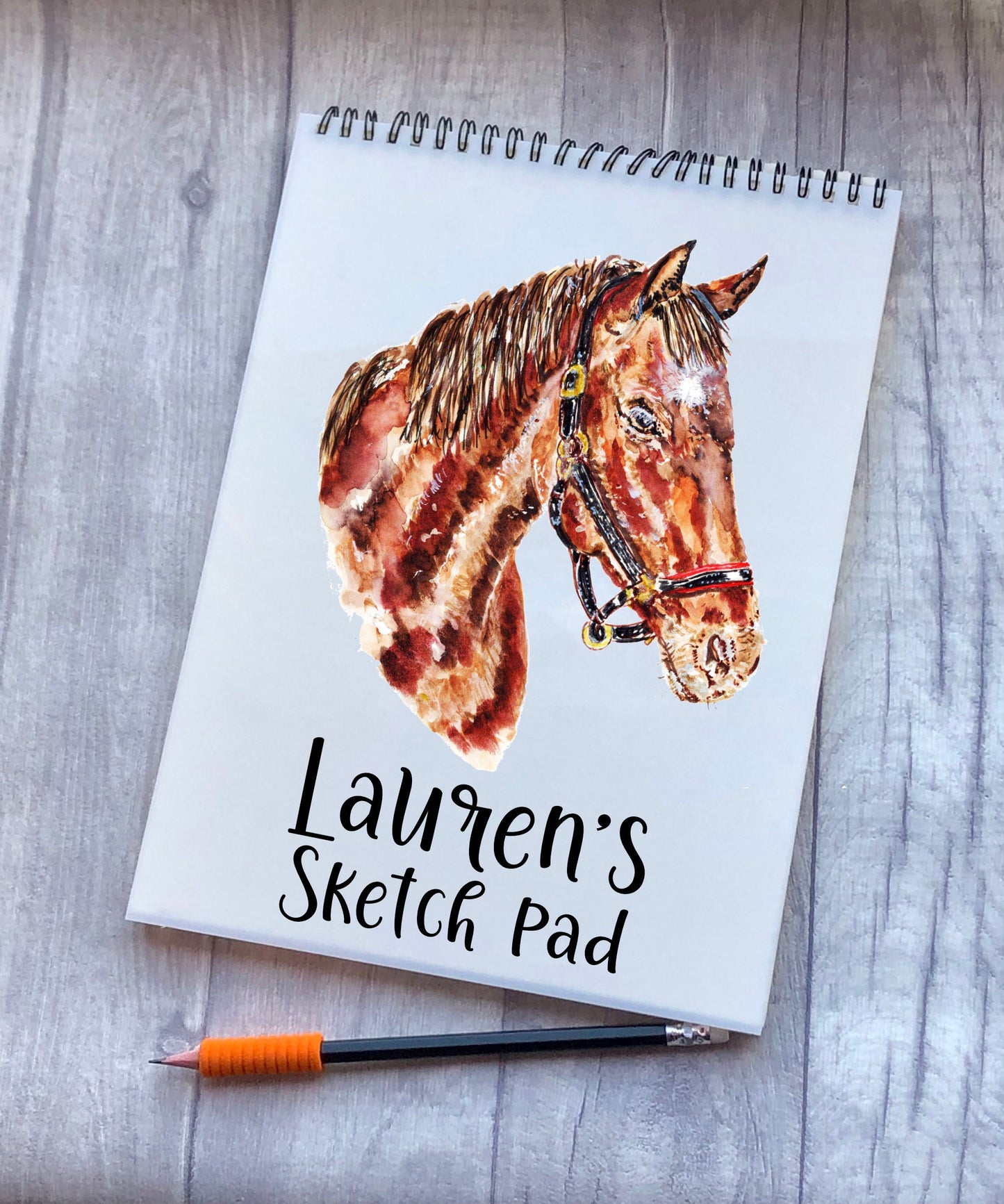 Sketchbook, Horse Sketch Book, Personalised Sketchbook, Personalised Sketch Pad, Sketchbook, Gift For Granddaughter, Gift For Daughter