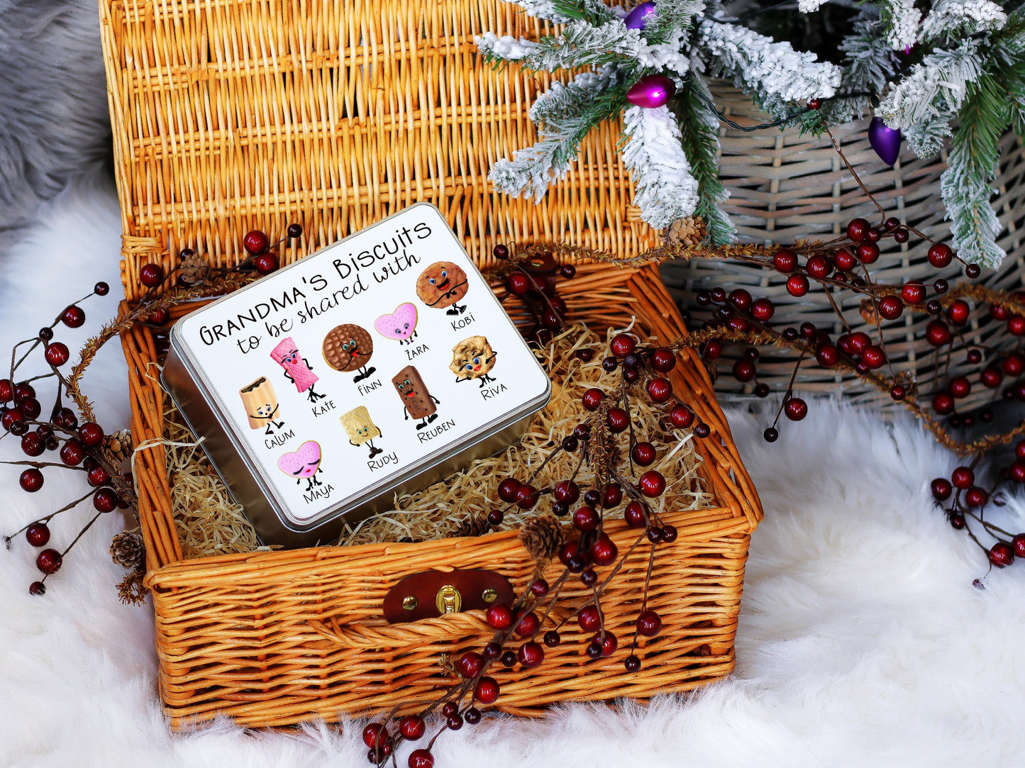 Xmas Gift For Dad, Biscuit Tin, Personalised Biscuit Tin For Grampy, Biscuit Tin For Nana, Gramps Gifts