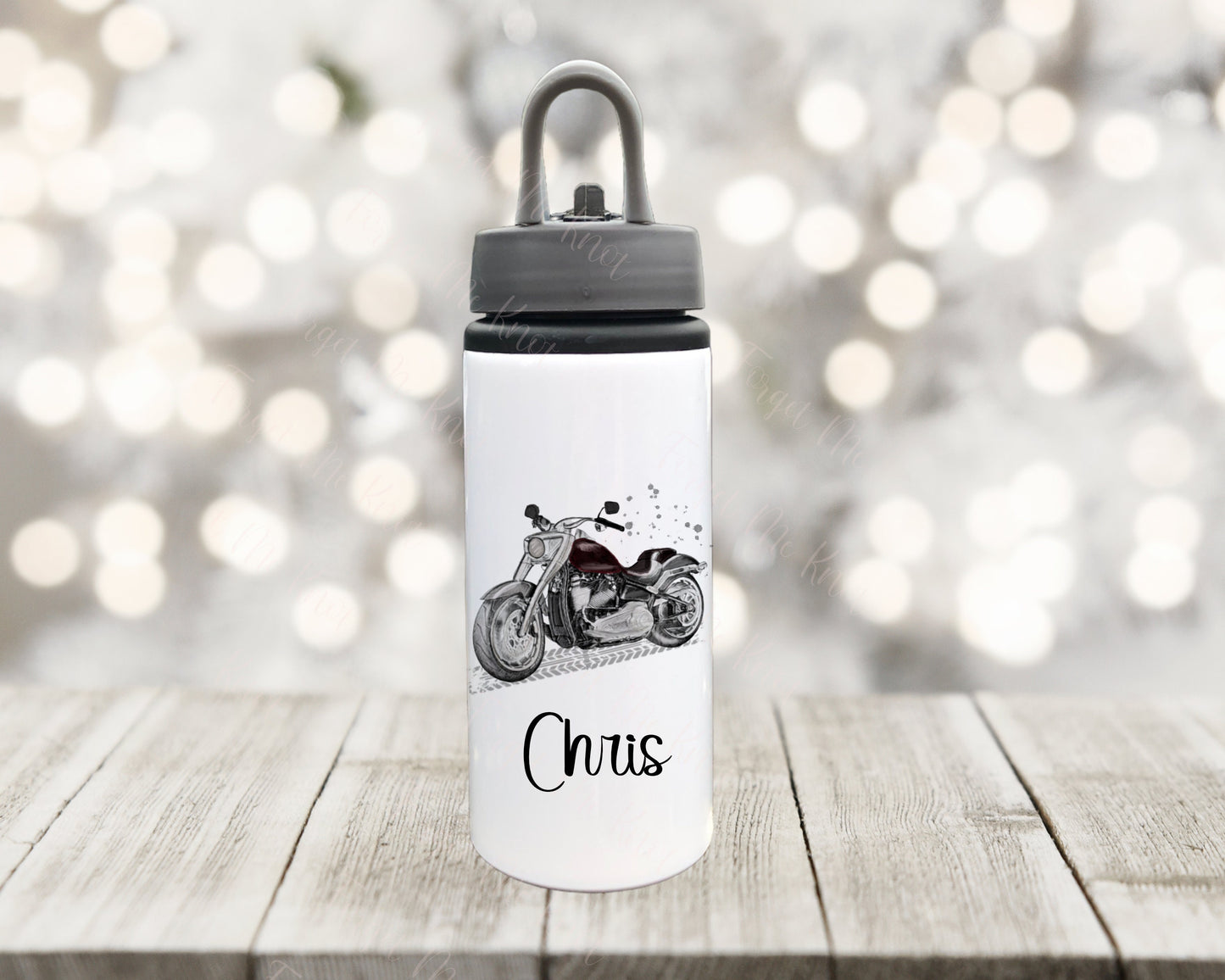 Motorbike Water Bottle, Personalised Water Bottle, Water Bottle With Straw, Personalized Gift For Her, Motorbike Drinks Bottle
