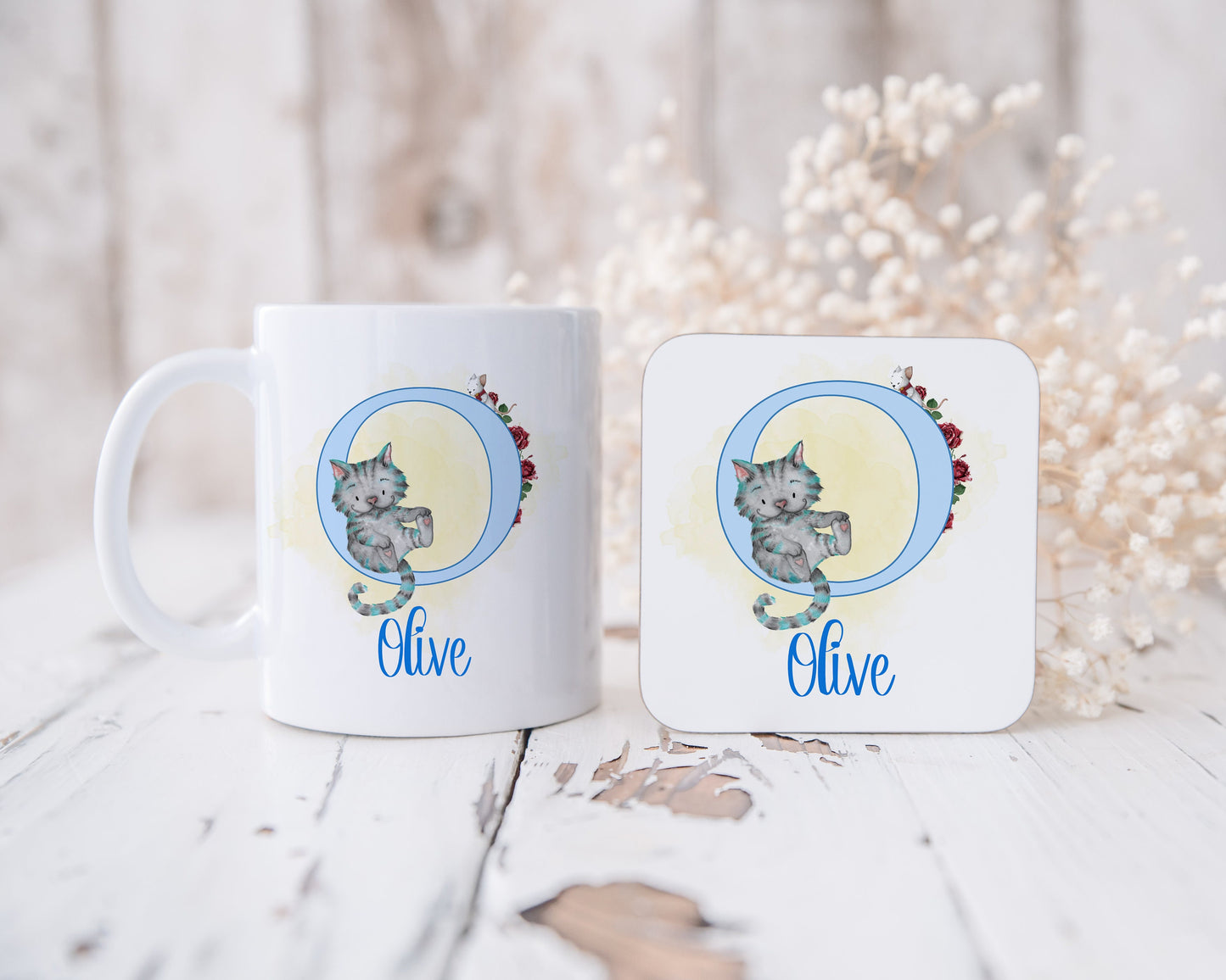 Alice in Wonderland Mug, Monogram Mug, Child's Mug, Personalised Mug, Initial Mug