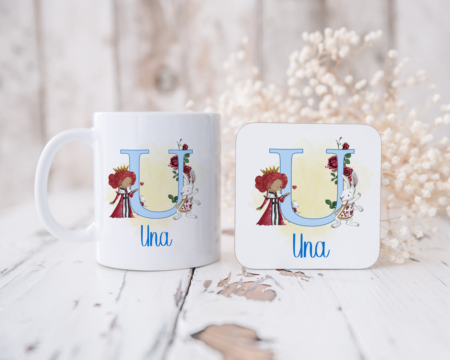 Alice in Wonderland Mug, Monogram Mug, Child's Mug, Personalised Mug, Initial Mug