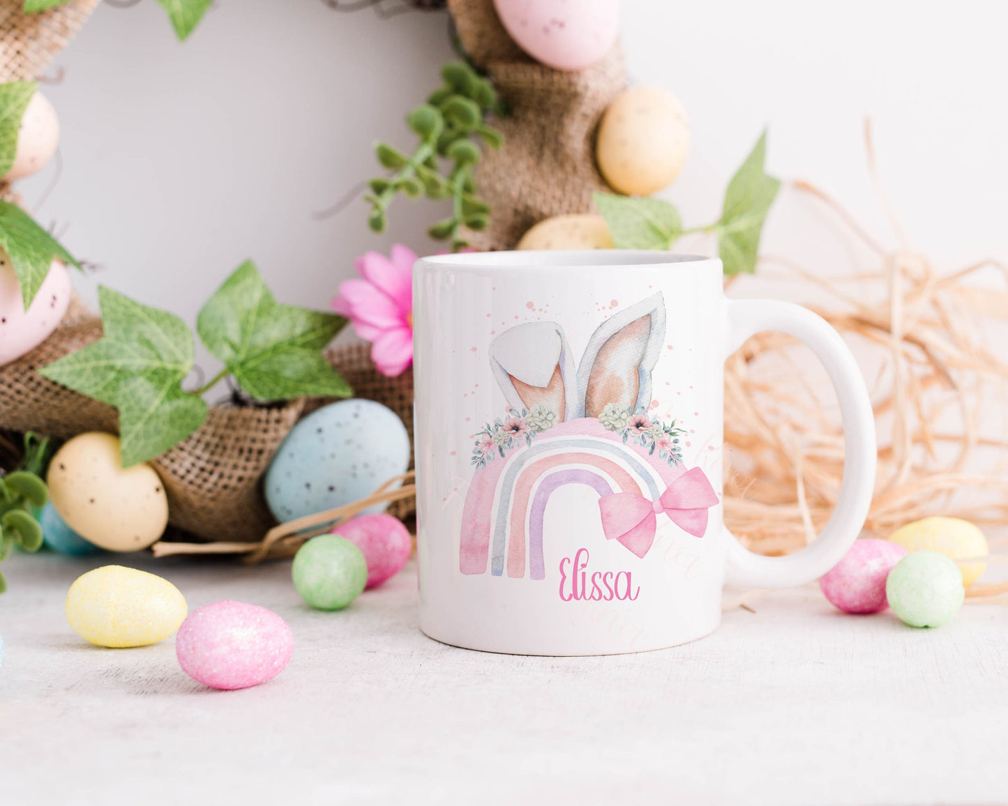 Easter Gifts, Personalised Easter Mug, Bunny Easter Mug, Easter Gift, Personalised Easter Bunny Mug Gift Set