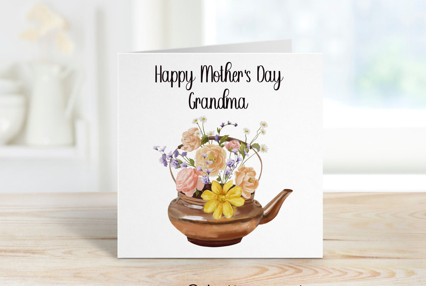 Personalised Mother's Day Card, Mothers Day Card For Nana, Mothers Day Card For Nan, Mothers Day Card For Nanny, Teapot Mothers Day Card