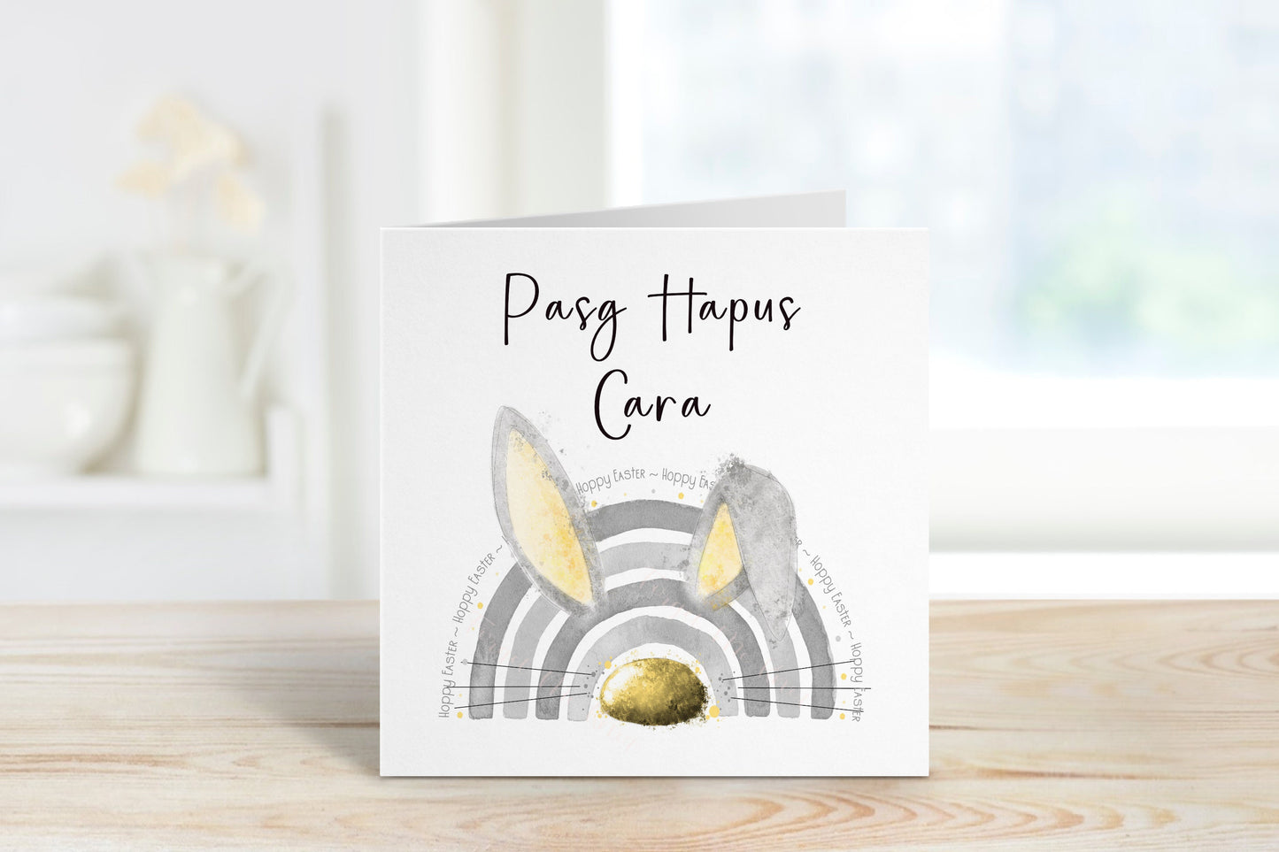 Carden Pasg Hapus, Hapus,Cerdyn Cymraeg Pasg Hapus, Welsh Easter Card
