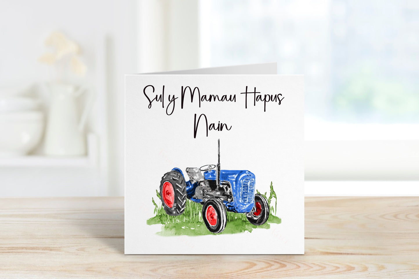 Welsh Mothers Day Card, Sul y Mamau Hapus, Welsh Mother's Day Card, Mam Mother's Day Card, Tractor Card For Nain