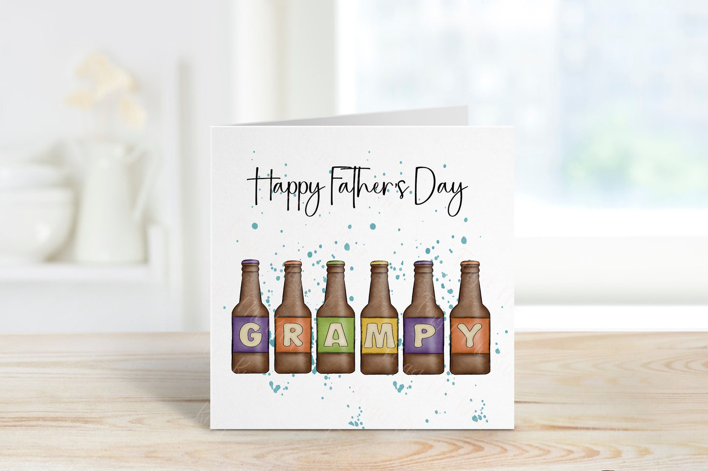 Fathers Day Card, Personalised Fathers Day Card For Dad, Beer Bottle Fathers Day Card For Bampy, Beer Father's Day Card