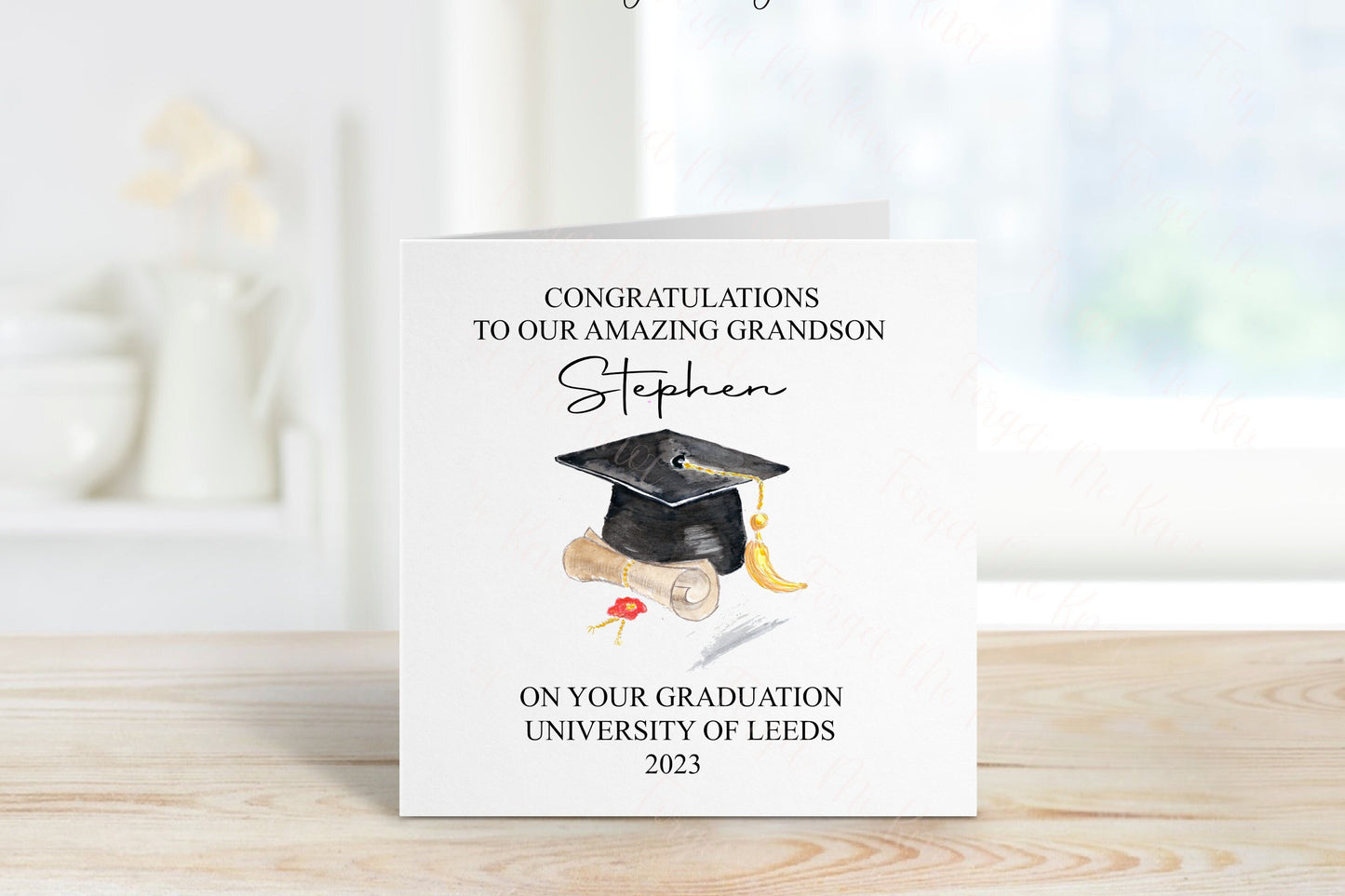 Grandson Graduation Card, Personalised Graduation Card For Him, Graduation Card For Grandson, Cap And Scroll Graduation Card