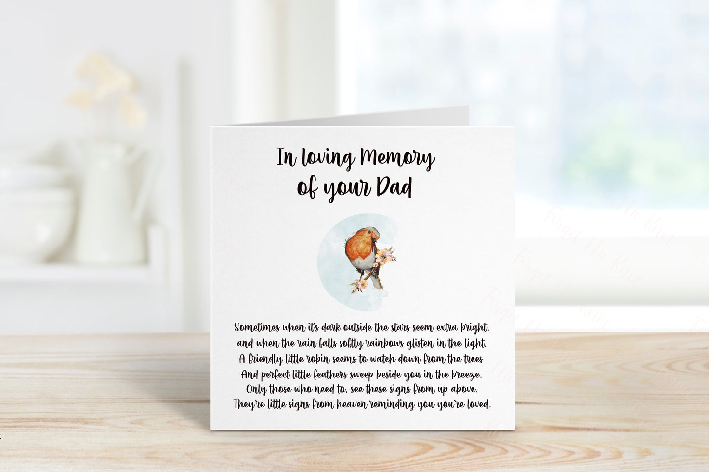 Sympathy Card For Dad, Remembrance Card, Lost Loved One Card, Robin Sympathy Card, Sympathy Card Dad, Sympathy Card Friend, Loss Of Dad