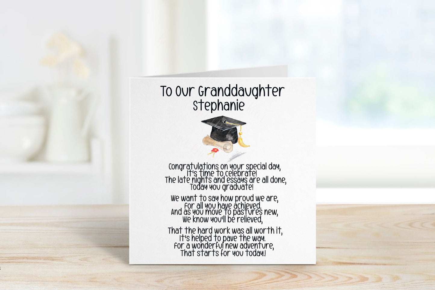 Granddaughter Graduation Card, Personalised Graduation Card For Her, Graduation Card For Granddaughter