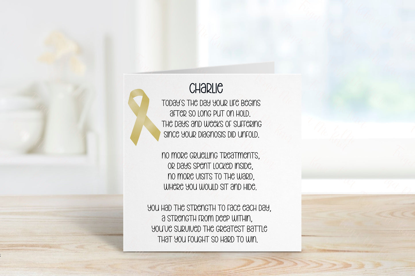 Child Cancer Survivor Card, Beaten Cancer Card, Survivor Card, Card For Her, Card For Him, Gold Ribbon Cancer Survivor Card