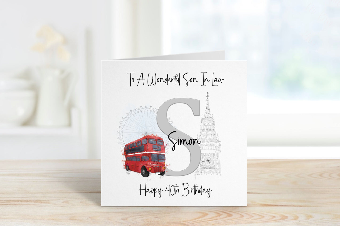 Son In Law Birthday Card 40, Personalised Birthday Card For Him, Son In Law 40th Birthday Card