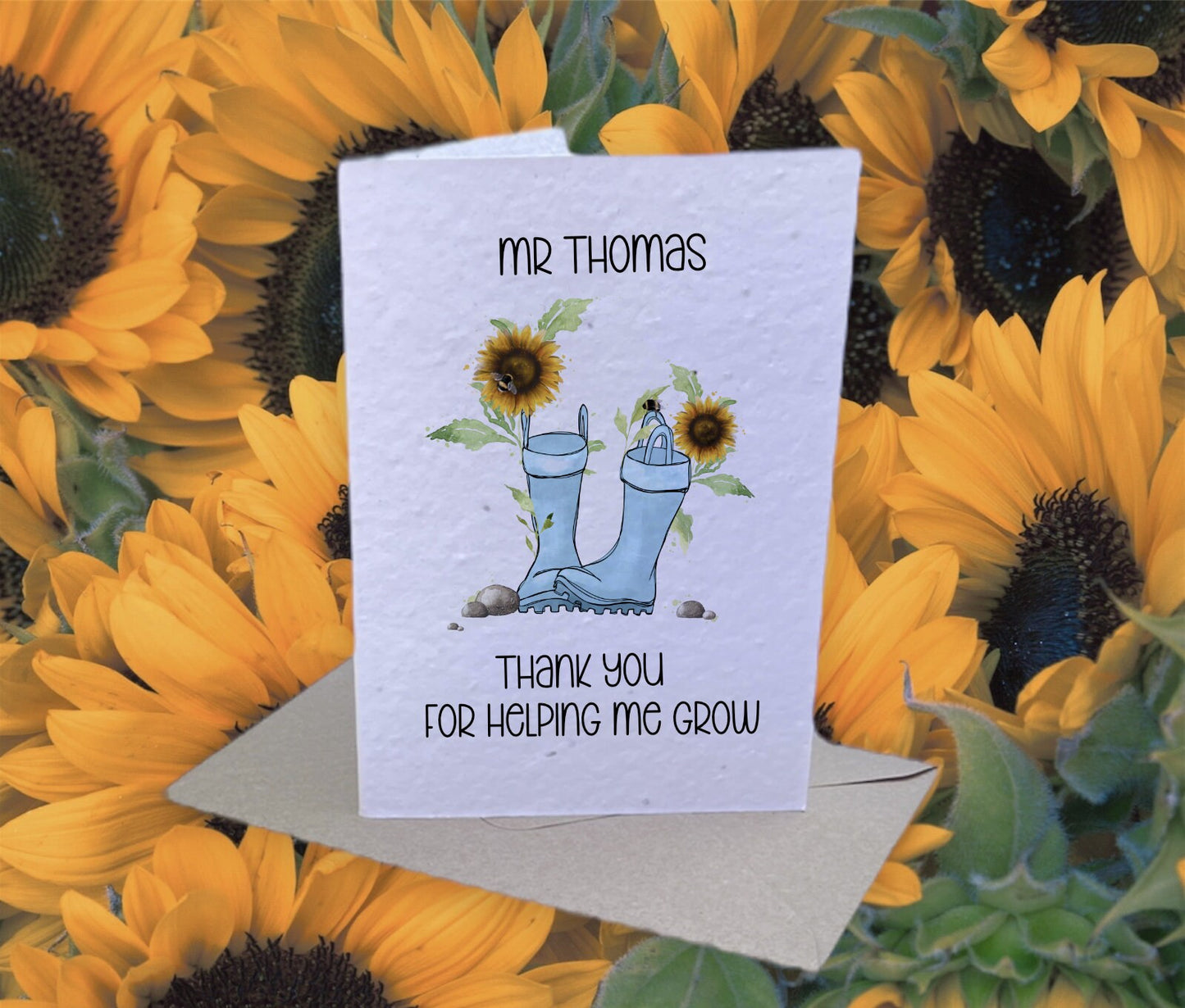 Personalised Teacher Thank You Card, Plantable Seed Card Gift, Personalised Card For Teacher, Teacher Gifts