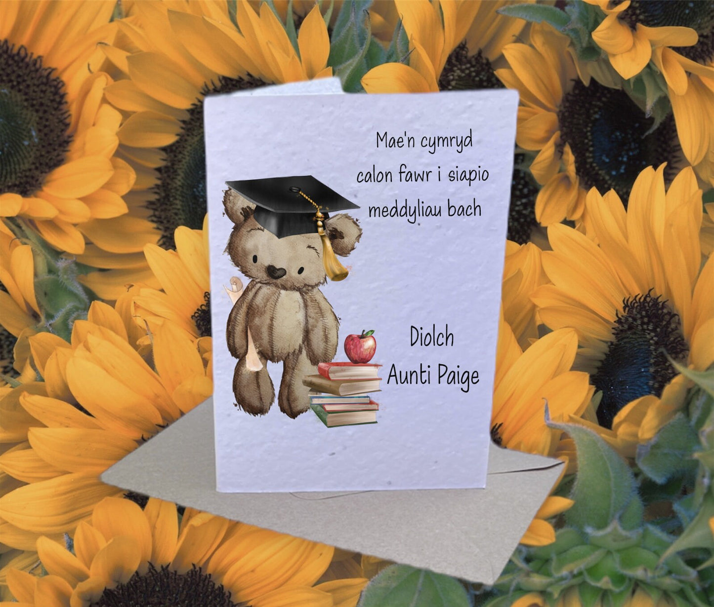 Personalised Welsh Teacher Thank You Card, Plantable Seed Card Gift, Personalised Card For Teacher, Teacher Gifts