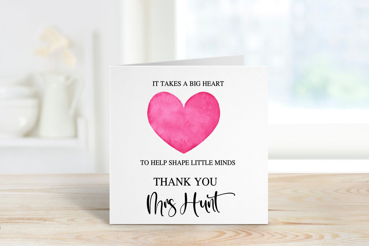 Teacher Card, Thank You Teacher Card, Card For Teacher, Teacher Gift, Personalised Teacher Card