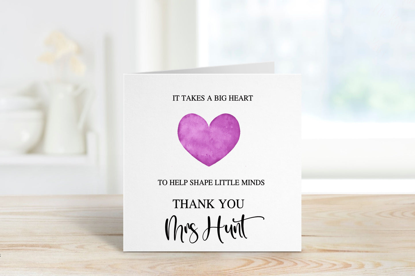 Teacher Card, Thank You Teacher Card, Card For Teacher, Teacher Gift, Personalised Teacher Card