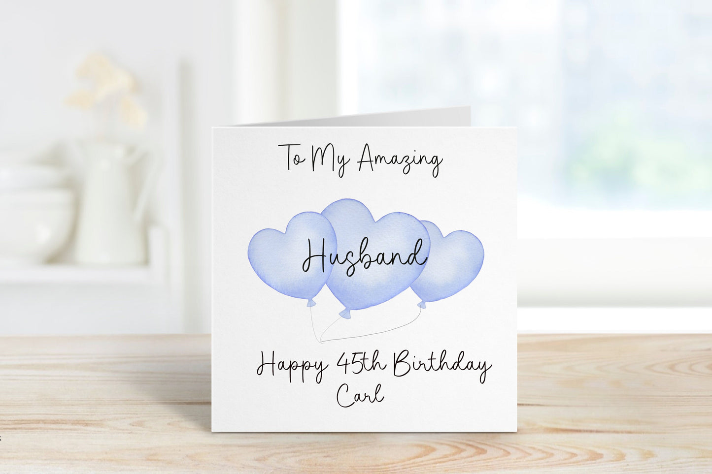 Husband Birthday Card, Personalised 45th Birthday Card For Husband, Any Age, Personalised Husband Birthday Card