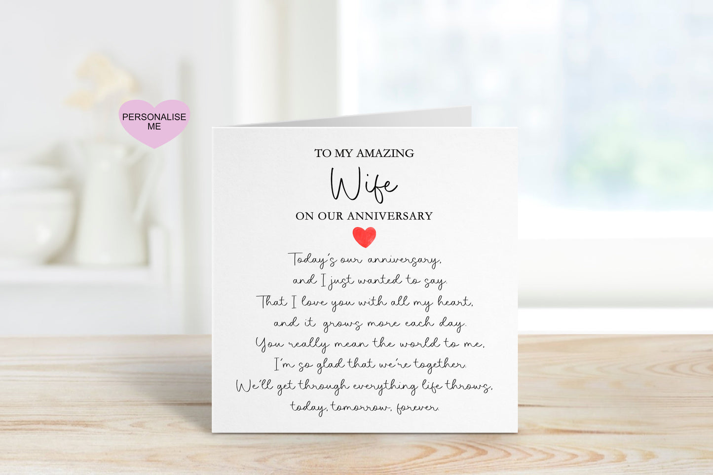 Wife Wedding Anniversary Card, Anniversary Card For Wife, Wedding Anniversary Poem Card