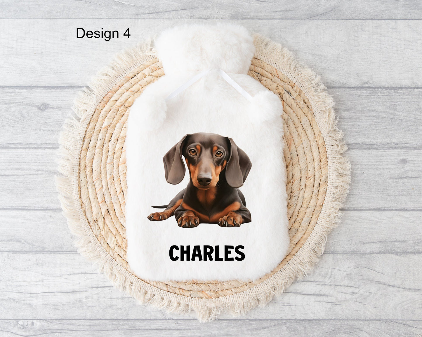 Brown Dachshund Hot Water Bottle, Personalised Hot Water Bottle, Hot Water Bottle Cover