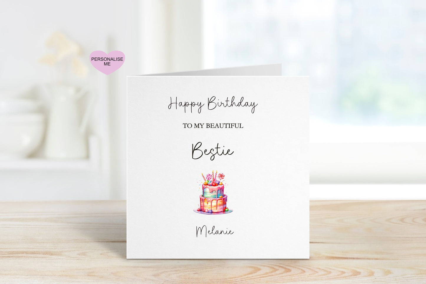 Personalised Bestie Birthday Card, Birthday Card For Bestie, Birthday Cards For Any age, 40th Birthday For Friend