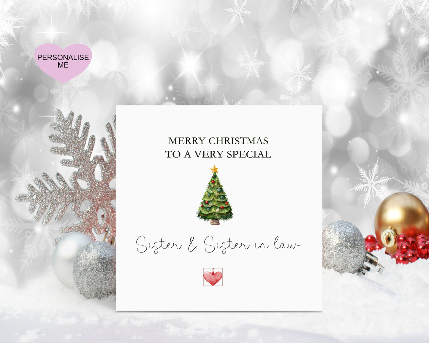 Brother & Sister In Law Christmas Card, Christmas Card For Brother, Personalised Christmas Card, Christmas Tree Card