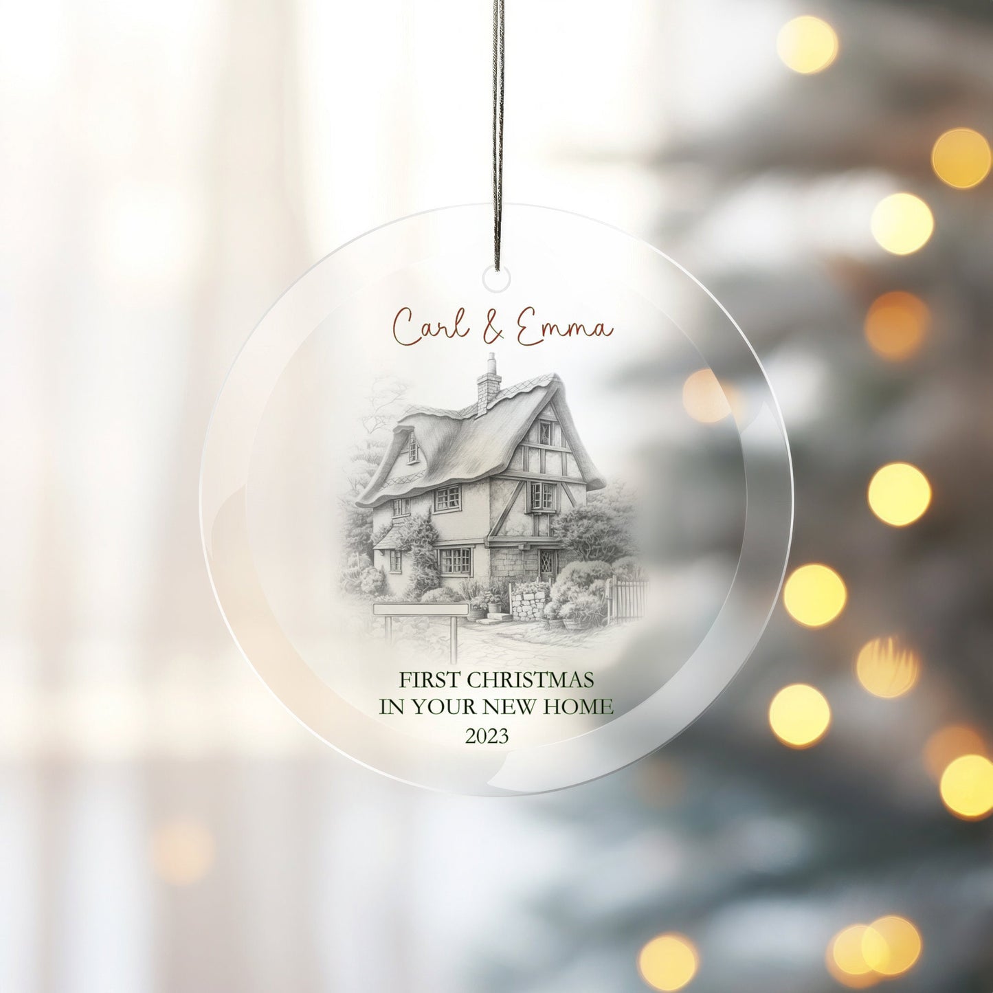 1st Christmas In Your New Home Bauble, Personalised First Christmas In Your New Home Tree Decoration