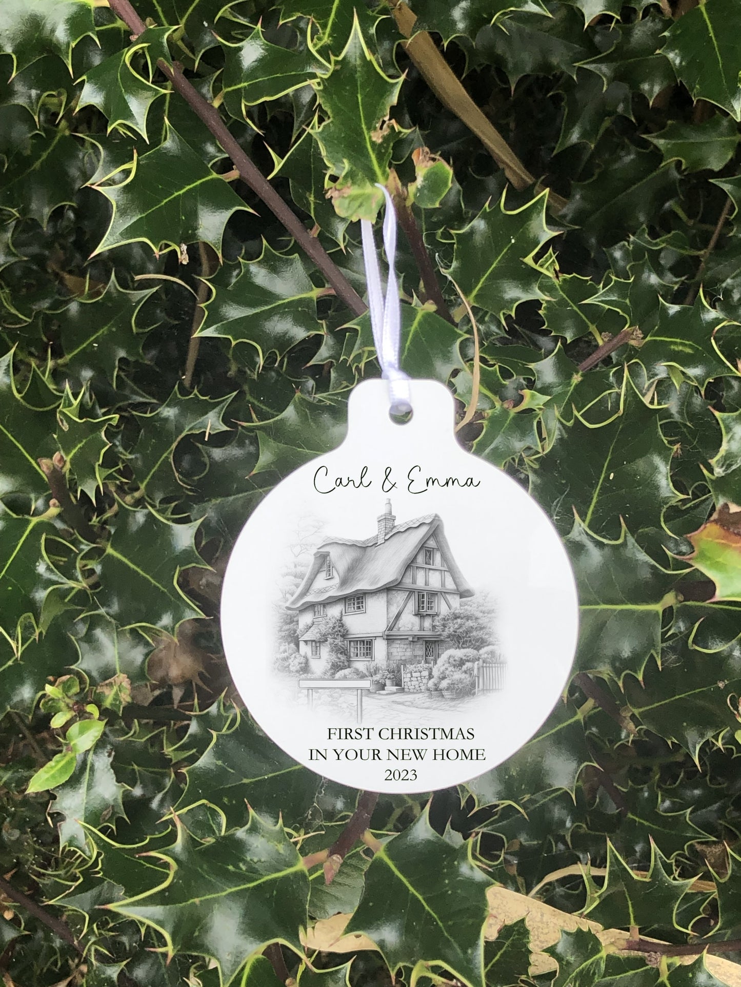 1st Christmas In Your New Home Bauble, Personalised First Christmas In Your New Home Tree Decoration