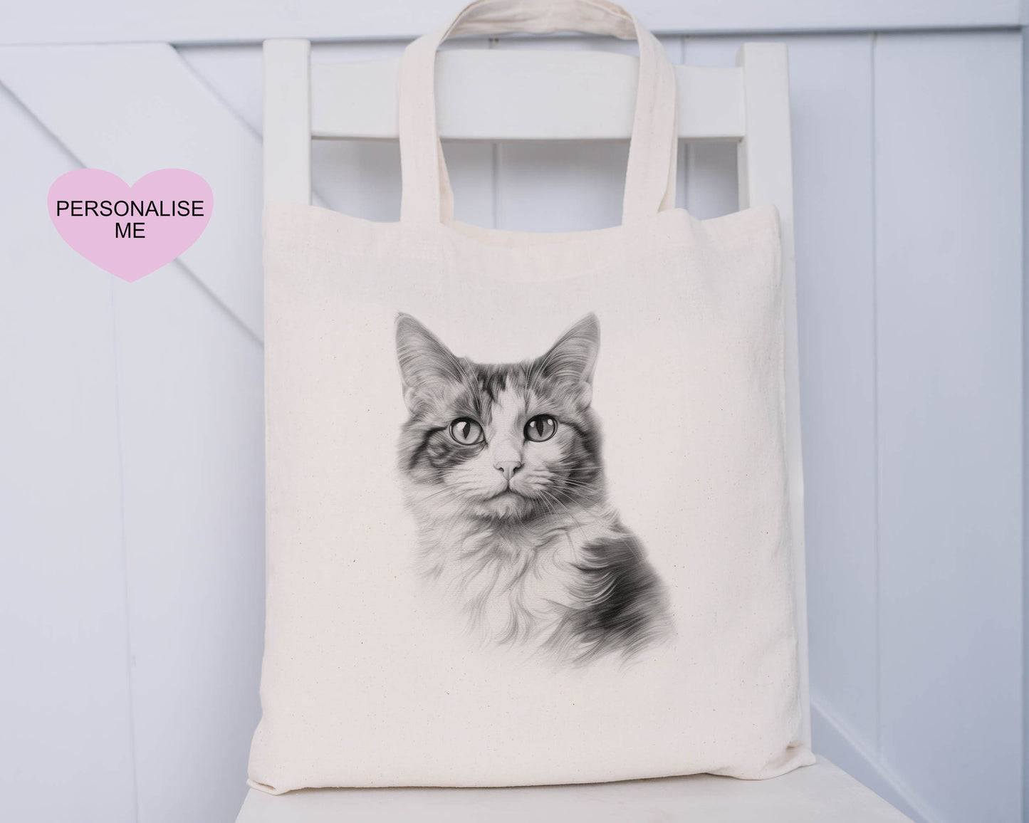 Cat Tote Bag, Personalised Tote Bag, Gift For Her, Gift For Friend, Gift For Mum, Xmas Gift For Nanna